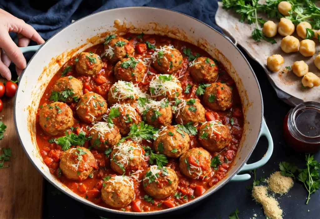 Discover the flavors of Italy with our Slow Cooker Tuscan Chicken Meatballs with Gnocchi recipe. Easy, delicious, perfect for busy days!